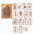 30-piece vintage flower PET stickers set with translucent plant patterns and retro stamps - Wild Branches