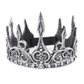 Gotische mittelalterliche Königskrone in Schwarz-Silber mit filigranen Details - Antiksilber Stil 69