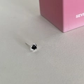 Elegant S925 silver heart stud earrings featuring a faceted black zircon stone for women - EH0487/Black Heart Gemstone Stud