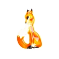 Artistic orange and white lampwork glass fox brooch with a glossy handcrafted finish - Glaze Texture Little Fox (YNCP5853)