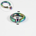 Rainbow stainless steel 6mm thick BCR spring ball captive ring with 16mm inner diameter - 6x16x8mm / Rainbow
