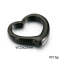 Minimalist heart-shaped black stainless steel ring with 23x23mm dimensions and 5g weight - Black Heart Pendant 23mm(KLJ2653-Z)