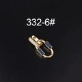 Macro detail of gold plated earring clasp with inlaid blue and clear zircon crystals - Gold Blue Zirconia Connector Style (332-6#)