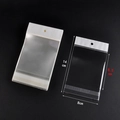 Transparent OPP plastic jewelry bag 14x8cm with self-sealing closure and hang hole - 8*11+3 (White Pearl) / 100 Pcs/Pack