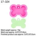 Stampo in silicone rosa a forma di osso per ciondoli, dimensioni 4,6x3,5x0,9 cm - Stile 3 (4.6*3.5*0.9cm) / Rosa