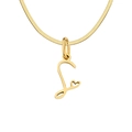 Elegant gold snake chain necklace featuring a cursive letter L pendant with a heart detail - S / Gold