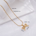 Collana con pendente a fiocco dorato su catena snake in acciaio inossidabile da 40+5cm - Fiocco Lucido 2513
