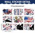 Independence Day patriotic wall stickers set featuring stars and eagle in red white blue - 57pcs Patriotic Scene Set (UV26Y80309S_T)
