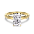 Elegant gold S925 silver ring featuring a rectangle cut radiant clear gemstone - Gold/White Zirconia (Rectangle 4-Prong)