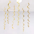Set of 6 metallic gold PVC swirl decorations for festive party ceiling ornaments - Single Swirl 6 Pcs / Gold