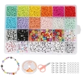 24-compartment DIY jewelry making kit with colorful acrylic letter beads and tools - 3mm Bead Box (With Accessories)