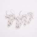 6er-Set weiß-silber gestreifte Zuckerstangen als Weihnachtsbaumschmuck mit Schlaufen - Silber / 6 Stück / Packung