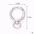 Silver zinc alloy swivel lobster clasp for bags and keychains, 2.5cm width and 3.9cm length - D-Shape Spring Ring Buckle / Silver