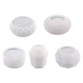 5-piece set of translucent silicone molds for DIY resin pots and candle holders - 5-Piece Flower Pot Mold Set