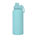 Insulated stainless steel sports bottle in sky blue matte finish with portable lid - Tiffany Blue - Sport