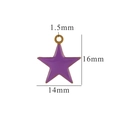 Waterproof stainless steel purple star pendant with gold loop for DIY jewelry - Star-Purple