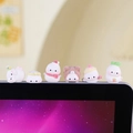 Set of 6 cute flocked mini animal figures for monitor and dashboard decoration - Set of 6 Flocked Ornaments