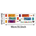 Size chart showing 90x30cm classroom rules PVC wall stickers with colorful pencils - Classroom Rules Pencil (UV50050T_R) / 30x90cm