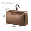 Extra large coffee-colored thickened storage bag with sturdy handles and zippers 70x50x30cm - Thickened Double Layer - Mocha Brown - Extra Large