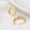 Coppia di monachelle a cerchio placcate oro 18k con zirconi per creazione gioielli DIY - Oro