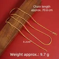 70.6cm golden wheat link necklace for women with high-quality gold plating and lobster clasp - 70cm Wheat Chain (X2823)