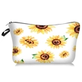 Détail de la trousse de maquillage blanche avec tournesols jaunes et fermeture éclair - Tournesol sur fond blanc (11)