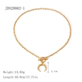 18 karaat vergulde roestvrijstalen ketting met halve maan hanger en toggle sluiting - Gouden Maan Ketting JDN20862-1