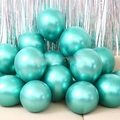 Teal metallic latex party balloons with high-gloss finish for elegant event decor - 12 Inch 2.8g Metallic Green 50Pcs
