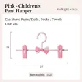 Appendiabiti rosa regolabile per bambini con fiocco e clip scorrevoli 11-27cm - Rosa
