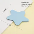 Sternförmige transparente blaue PET-Haftnotizen, wasserfest, 50 Blatt, 7,3x7,3cm Größe - Nebelblauer Stern 50 Blatt