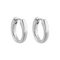 Pendientes de aro minimalistas en plata de ley S925 con acabado metálico pulido - 10mm / Oro Blanco