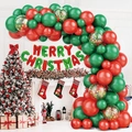 Arco di palloncini natalizi con palloncini in lattice rosso verde e scritte in alluminio - Ghirlanda di Palloncini Natalizi Stile C