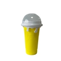 Bicchiere slushy giallo in silicone Frozen Magic con coperchio bianco e design a pressione - Aggiornato 330ML Giallo