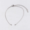 Detail of 2mm silver stainless steel chain with lobster clasp and metal tag - 2mm Width 20+5cm Length / Steel