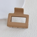 Square hollow hair claw clip in matte coffee brown finish for versatile hairstyling - Matte Coffee Small Square Claw Clip (16#)