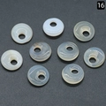 Natural white agate donut beads for DIY jewelry making in a 9-piece flat lay set - 18mm Side Hole White Agate