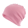 Fleece-lined thermal beanie in soft solid pink for autumn and winter outdoor wear - Adjustable / Pink
