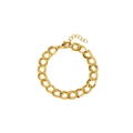 Bracciale a doppia maglia placcato oro 18 carats con chiusura regolabile a moschettone - Bracciale / Oro