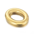 Colgante de anillo ovalado de acero inoxidable dorado pulido para accesorios de bricolaje - Estilo B Color Dorado (KLJ408-Z)