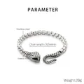 Close-up of stainless steel snake head clasp with scale texture and chunky box chain link - Vintage Silver Snake Head Bracelet (KB203298-Z)