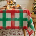 Nappe de Noël classique à carreaux rouges et verts de style rétro américain - 140*160cm / Carreaux Rouge et Vert