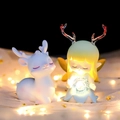 Cute deer and fairy night light set, glowing decorative desktop ornament for kids' gift - Night Light / Small Blue Lamp Ornament