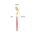 304 stainless steel dinner fork in gold and red finish for western dining sets - Red Gold Medium Fork