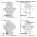 Detailed dimensions for angel silhouette resin molds showing size and weight parameters - Hollow Angel Atmosphere Lamp (Set)-Silicone Mold