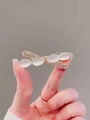 Small gold hair claw with opal stones and sparkling crystals for an elegant hairstyle - Opal Hair Clip