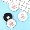 Cosmetic brush quick cleaning sponge tin box with pink swan design for dry powder removal - Heart Box Set
