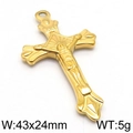 Pendentif crucifix en acier doré poli pour bijoux DIY, taille 43x24mm - Pendentif Crucifix Or (KLJ5644-Z)