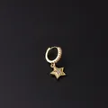 Orecchino a stella irregolare placcato oro con micro-incastonatura di zirconi - Stile Stella a Cinque Punte Pavé (6#)