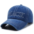 Washed blue cotton baseball cap with MACK embroidery and curved brim for men and women - Adjustable / Royal Blue