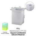 Stampo quadrato in silicone per portacandele 7x7x7,7cm per resina e artigianato - Candeliere quadrato grande